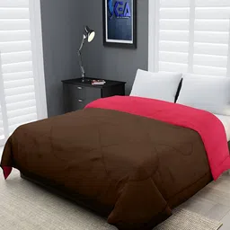 Comfowell Brown & Pink Geometric Heavy Winter 233 GSM Double Bed Comforter-picture-11