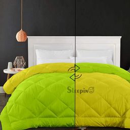 Sleepino Green & Yellow Microfiber Double Bed Blanket-image-45