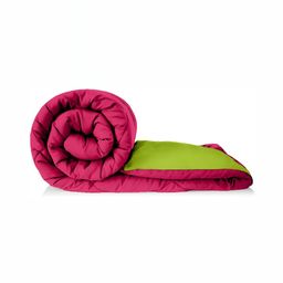 Comfowell Pink & Green Checked Heavy Winter 233 GSM Single Bed Quilt-picture-28