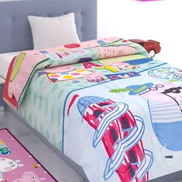 Athom Living Pink & Green Printed 350 GSM Double Bed Comforter-image-34