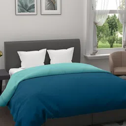 Comfowell Blue & Sea Green Heavy Winter 233 GSM Double Bed Quilt-image-25