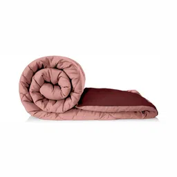 Comfowell Peach-Coloured & Maroon Heavy Winter 233 GSM Single Bed Quilt-image-23