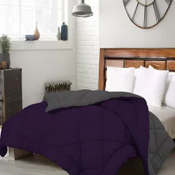 Comfowell Black & Grey Microfiber Heavy Winter 233 GSM Double Bed Quilt-10