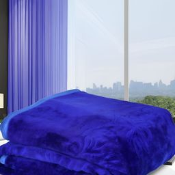 Comfowell Blue Floral Fur Heavy Winter 233 GSM Bed Blanket-picture-44