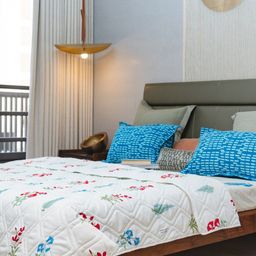 URBAN SPACE Floral Print Pure Cotton AC Room Double Bed Blanket-image-4