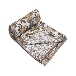 CHICERY Green & White Floral Cotton AC Room 210 GSM Double Bed Dohar-image-49