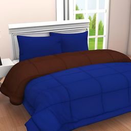 Comfowell Blue & Brown Heavy Winter 233 GSM Double Bed Comforter-image-19
