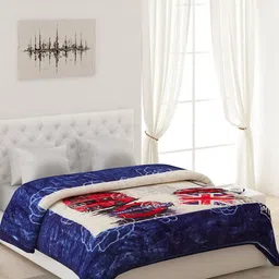 Monte Carlo Blue Heavy Winter 825 GSM Double Bed Blanket-image-24