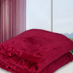Comfowell Maroon Floral Heavy Winter 233 GSM Single Bed Blanket-image-94
