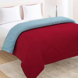 HOKIPO Red & Blue AC Room 220 GSM Reversible Double Bed Comforter-21