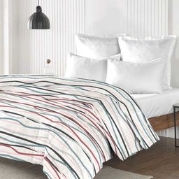 MYTRIDENT Grey & Red Abstract Printed Microfiber Mild Winter King Double Bed Blanket-20