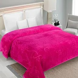 Comfowell Pink Floral Microfiber Mild Winter 500 GSM Double Bed Blanket-image-71