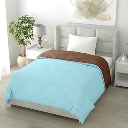 Comfowell Brown & Turquoise Blue Heavy Winter Double Bed Quilt-image-10