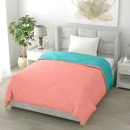Comfowell Pink & Sea Green Heavy Winter 233 GSM Double Bed Quilt-picture-11