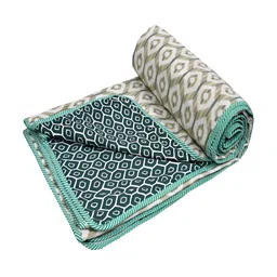 tundwal's Black and Green Cotton Reversible Dohar/AC Blanket for Double Bed-image-6