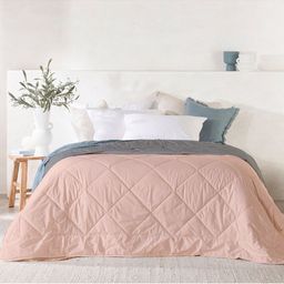 RAZZAI Peach-Coloured & Grey Geometric Microfiber AC Room 150 GSM Double Bed Comforter-31