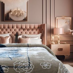 Bezzilish Home Brown & Navy Blue Floral Heavy Winter 600 GSM Double Bed Blanket-image-37
