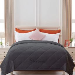 Sleepino Grey Microfiber 100 GSM Mild Winter Reversible Single Bed Comforter-image-81
