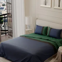 Stoa Paris Eiffel Edge & Green AC Room 150 GSM King Comforter With 2 Pillow Covers-image-44