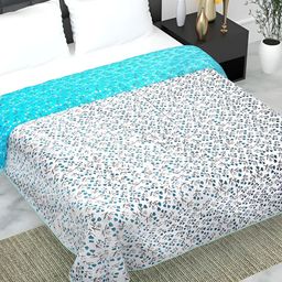 Comfowell Blue & White Floral Cotton AC Room Single Bed Dohar-picture-38