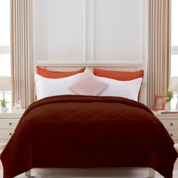 Sleepino Brown Microfiber 200-GSM Double Bed Comforter-image-10
