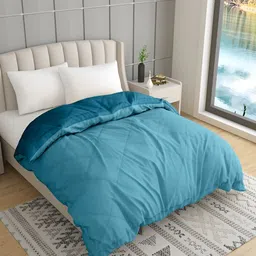 Comfowell Blue Microfiber Heavy Winter 233 GSM Single Bed Quilt-image-5