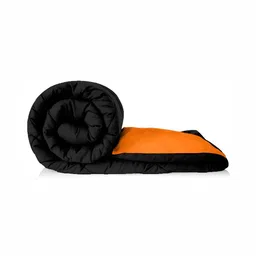 Comfowell Orange & Black Checked Heavy Winter 233 GSM Single Bed Quilt-image-93
