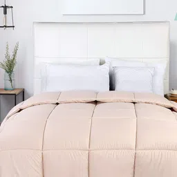 Comfowell Pink Checked Microfiber Heavy Winter 233 GSM Single Bed Comforter-image-52
