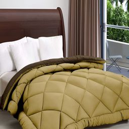 Comfowell Brown & Beige Heavy Winter 233 GSM Double Bed Comforter-image-59