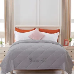 Sleepino Silver-Toned Microfiber Double Bed Comforter-image-93