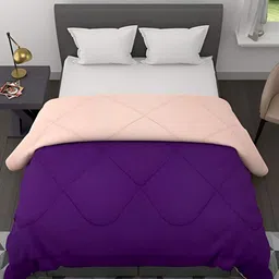 Comfowell Purple & Peach Coloured Heavy Winter 233 GSM Single Bed Comforter-4
