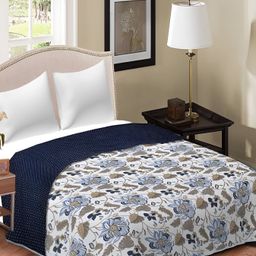 Comfowell Blue & White Floral 110 GSM Cotton AC Room Single Bed Dohar-image-74