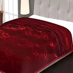 Comfowell Red Floral Heavy Winter 400 GSM Double Bed Blanket-image-44
