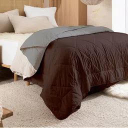 RAZZAI Brown & Grey Microfiber AC Room 150 GSM Double Bed Comforter-image-26