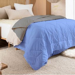 RAZZAI Blue & Grey Microfiber AC Room 150 GSM Double Bed Comforter-10