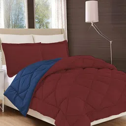 Comfowell Maroon & Navy Blue Heavy Winter 233 GSM Single Bed Duvet-image-66