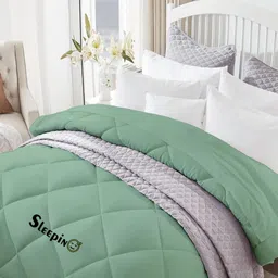 Sleepino Green Microfiber 500 GSM Mild Winter King Size Bed Comforter-image-52