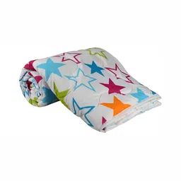 Comfowell White & Blue Microfiber AC Room 150 GSM Single Bed Dohar-image-85