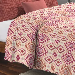 MYTRIDENT Feather Tales Geometric Mild Winter 150 GSM Pure Cotton Double Bed Comforter-image-88