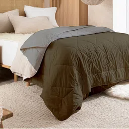 RAZZAI Brown & Grey Microfiber AC Room 150 GSM Double Bed Comforter-image-14