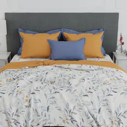 MYTRIDENT Everyday Beige  Orange Floral Mild Winter 150 GSM Double Bed Comforter-image-73