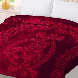 Comfowell Maroon Microfiber Heavy Winter 110 GSM Double Bed Blanket-image-30