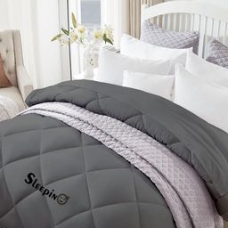 Sleepino Grey Microfiber 500 GSM Mild Winter Double Bed Comforter-image-103