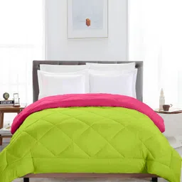 CHICERY Green & Pink Single Bed Comforter-0