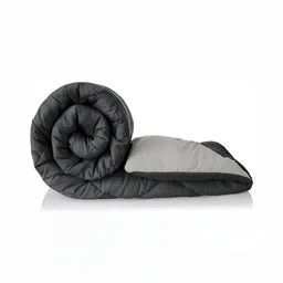 CHICERY Black & Grey Microfiber Reversible Double Bed Comforter-image-30