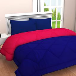 Comfowell Blue & Red Checked Heavy Winter 233 GSM Single Bed Comforter-7