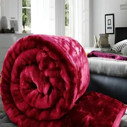 Comfowell Peach-Coloured Floral Heavy Winter 500 GSM Single Bed Blanket-image-5