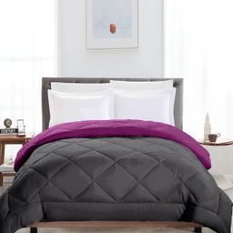 CHICERY Grey & Purple Ultra Soft Double Bed Comforter-picture-17