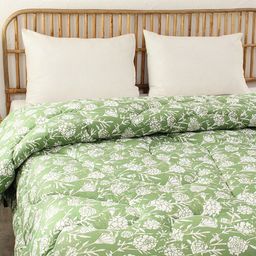 House This Green Floral Heavy Winter 350 GSM Single Bed Comforter-image-29