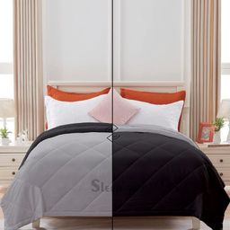 Sleepino BlackmMicrofiber 200 GSM Mild Winter Reversible Single Bed Comforter-picture-39